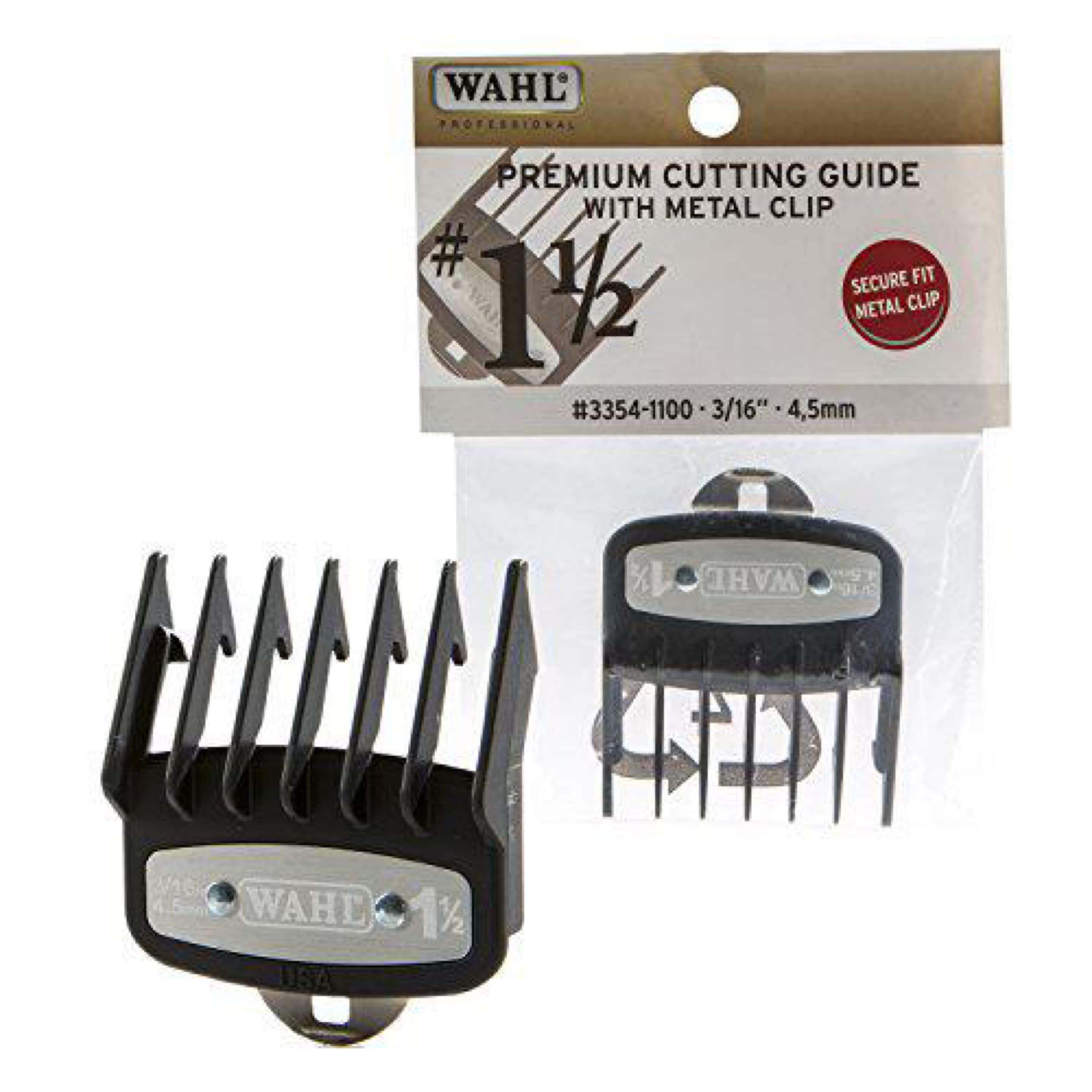 Wahl Professional #1 1/2-3/16" Premium Cutting Guide with Metal Clip 3354-1100 - Ideal for Barbers and Stylists - Ensures Smoother, Safer Cutting Experience
